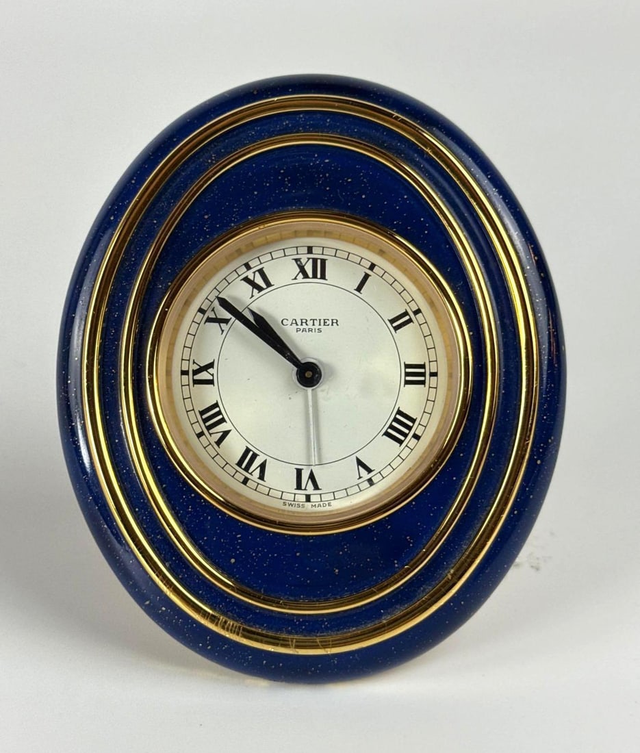 CARTIER LE MUST ENAMEL TRAVEL ALARM CLOCK PENDULETTE (1 of 8)