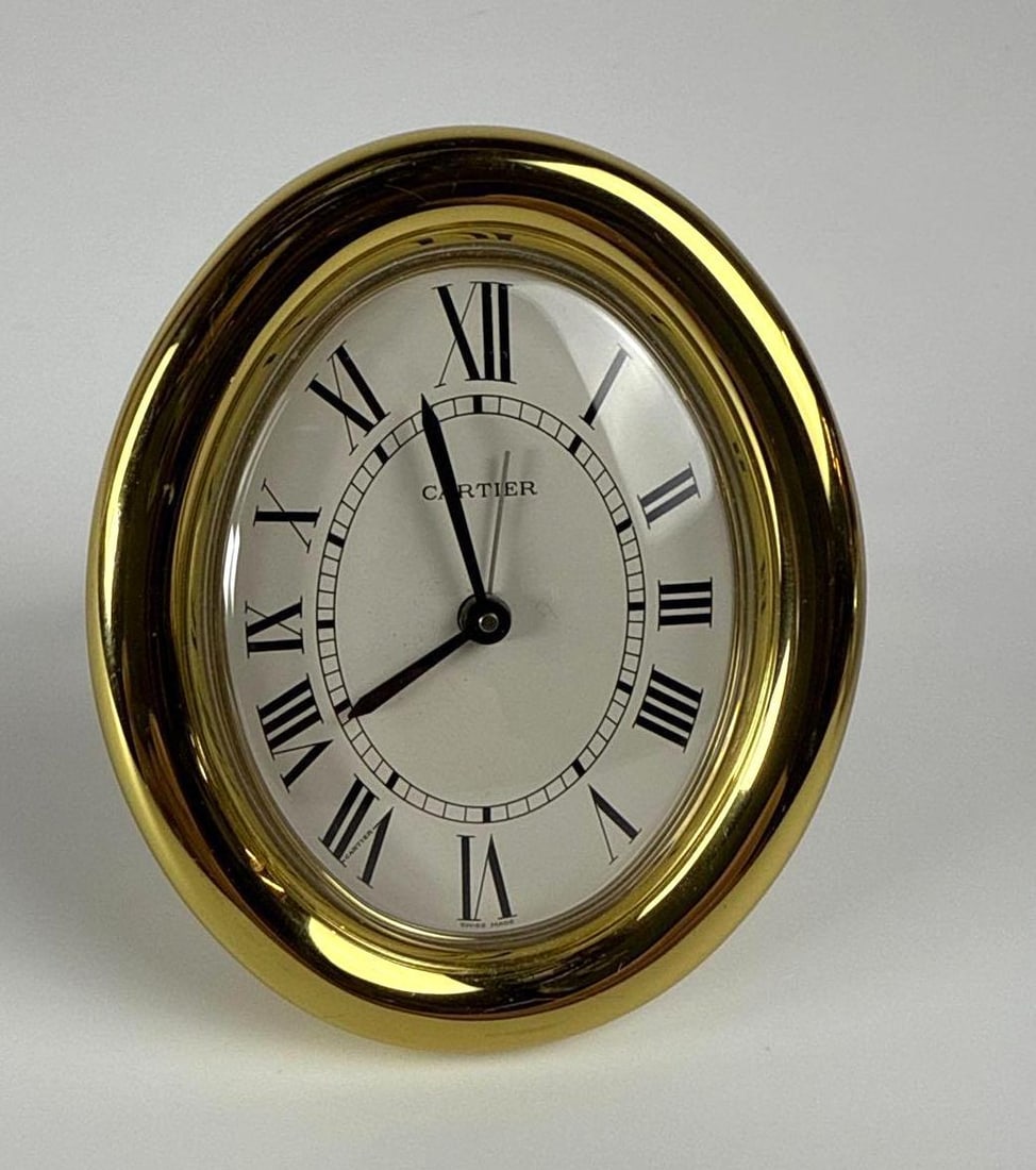 CARTIER TRAVEL ALARM CLOCK WITH GOLD TONE CASE (1 of 11)