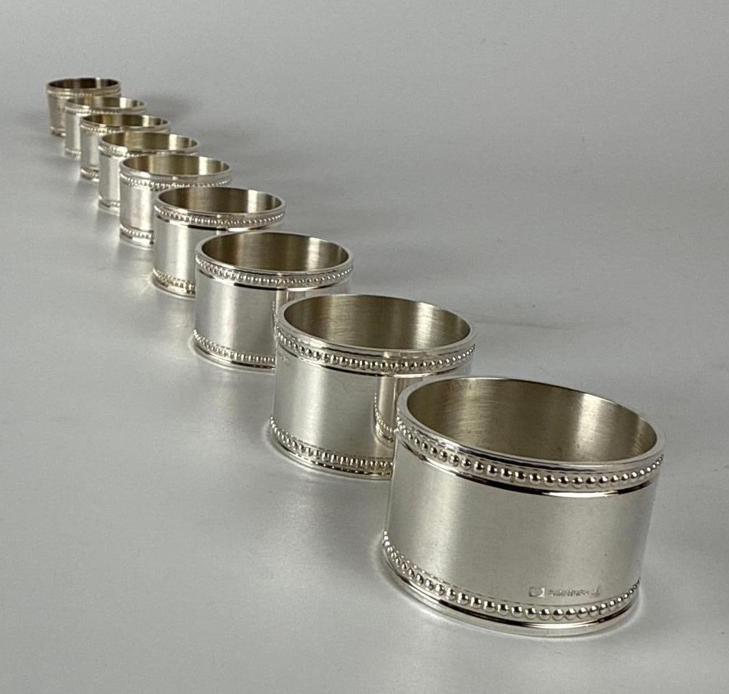 CHRISTOFLE PERLES NAPKIN RINGS SET OF 9 (1 of 11)