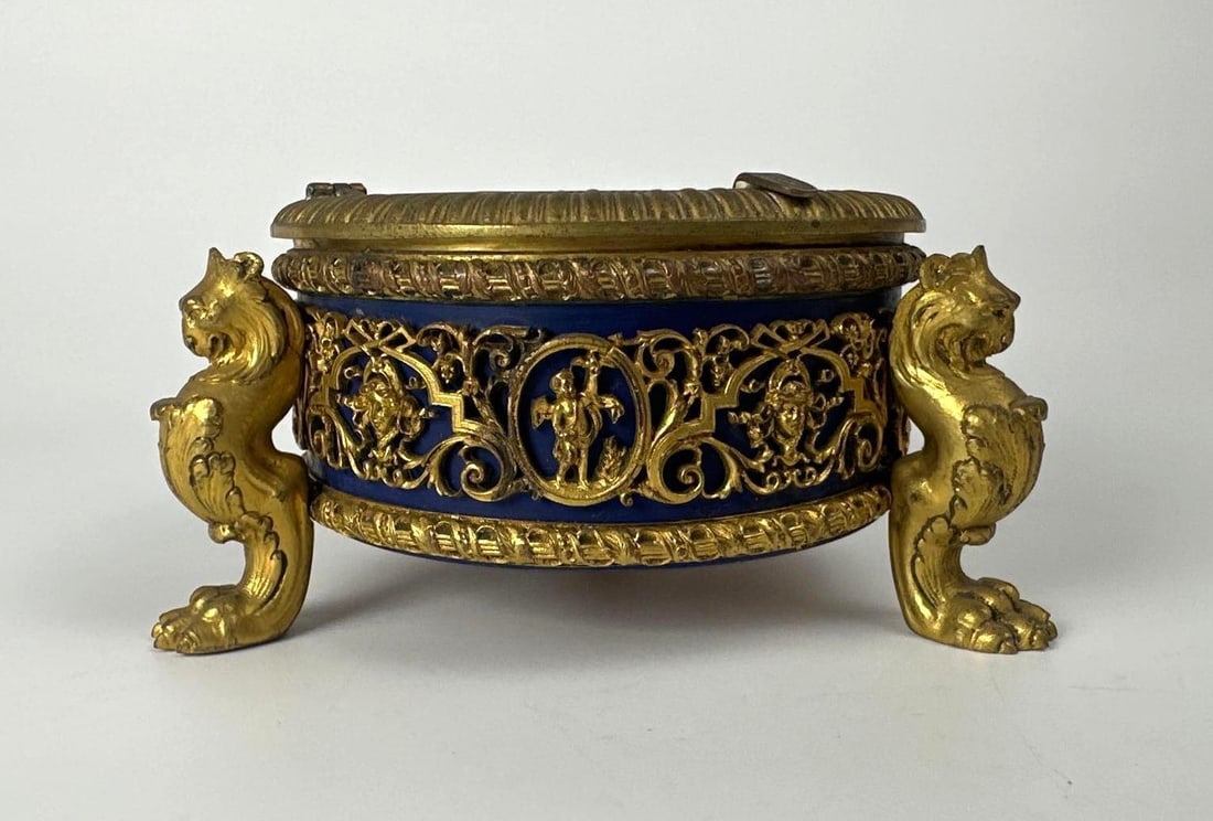 E.F. CALDWELL & CO. MARKED BRONZE ORMOLU MOUNTED ASHTRAY (1 of 12)