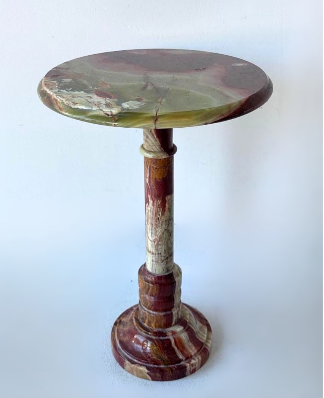 PETITE ROUND ONYX SIDE TABLE (1 of 4)