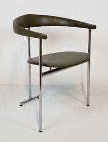 MID-CENTURY MODERN CHROME ARM CHAIR, GEM NORWAY