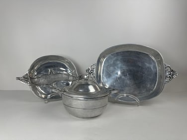 VINTAGE HECHO A MANO SOUTHAMPTON RUSTIC ALUMINUM COOKWARE TRIO
