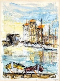 SIGNED ETCHING OF ST. TROPEZ