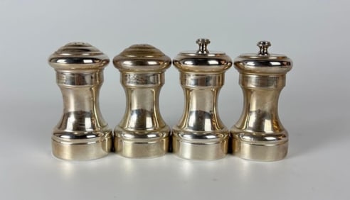 TWO SETS OF CARTIER STERLING SILVER SALT & PEPPER SHAKERS