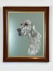 ROBERT C. HICKEY JAMIE ENGLISH SETTER DOG PASTEL PORTRAIT