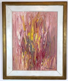 ZILO GREEN SIGNED ABSTRACT OIL ON CANVAS
