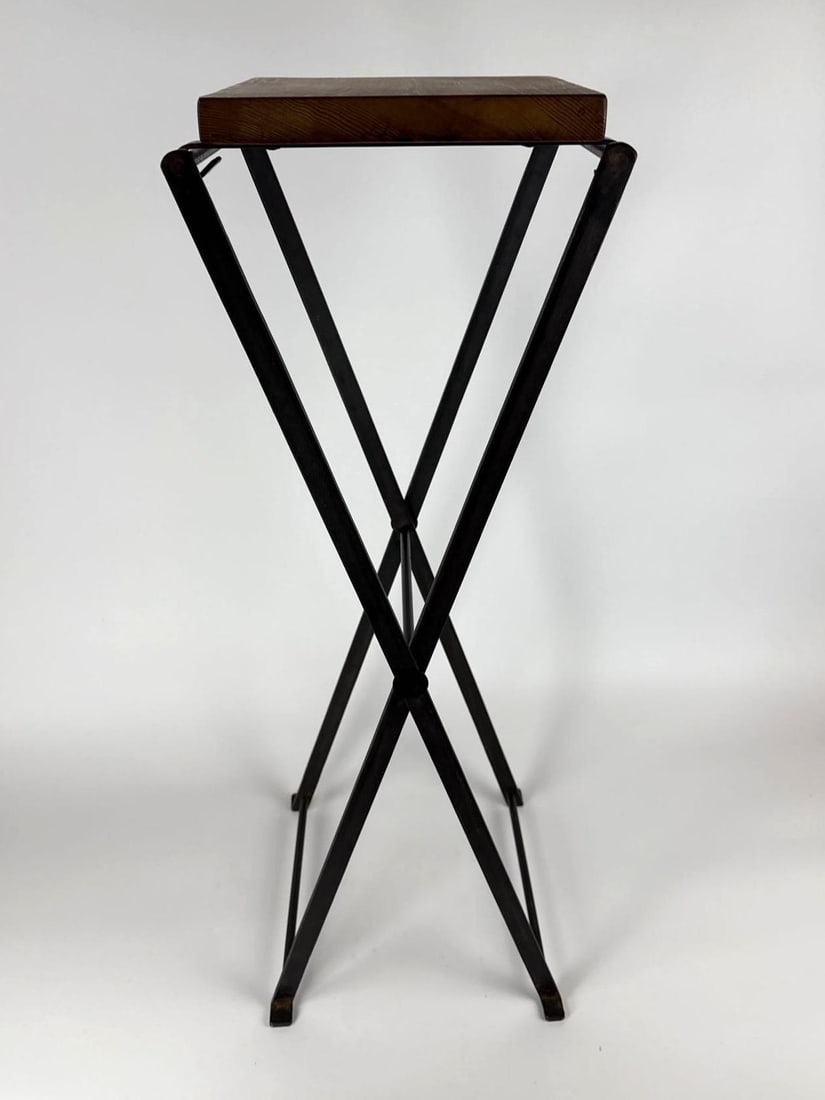 FOLDING OCCASIONAL TABLE STEEL AND WOOD (1 of 9)