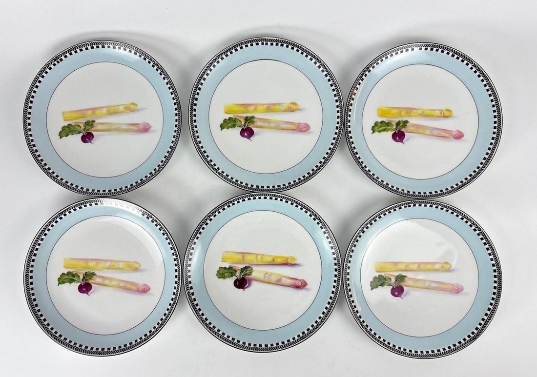 NORITAKE MORIMURA ASPARAGUS PLATE SET OF 6 (1 of 6)