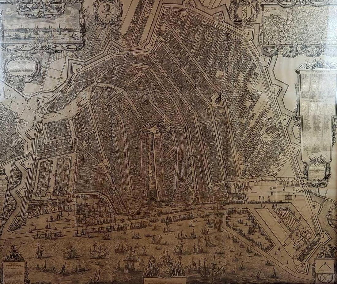 ANTIQUE FRAMED MAP OF 17TH CENTURY AMSTERDAM (1 of 20)