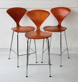 NORMAN CHERNER STOOLS SET OF THREE