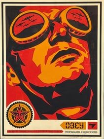 SHEPARD FAIREY "PROPAGANDA ENGINEERING" PRINT PENCIL SIGNED AND NUMBERED 130/200