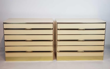 PAIR OF MID CENTURY LAMINATE CHESTS