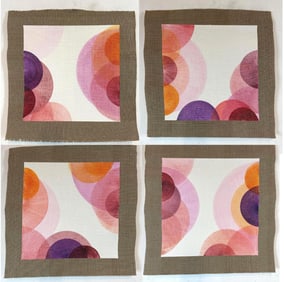 NATHALIE LESAGE, SIGNED OIL ON LINEN 4 PANELS