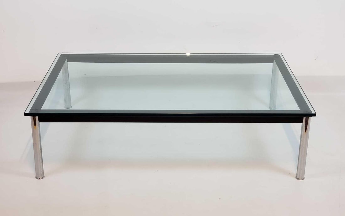 CORBU CHROME AND STEEL GLASS TOP COFFEE TABLE (1 of 8)