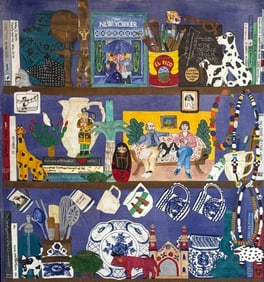 LYN LIDSKY EMBROIDERED TRIBUTE ART PIECE FOR ARTHUR DANTO AND BARBARA WESTMAN