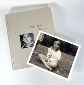 GAY BLOCK SIGNED BLACK AND WHITE PHOTOGRAPH AND "ABOUT LOVE" BOOK