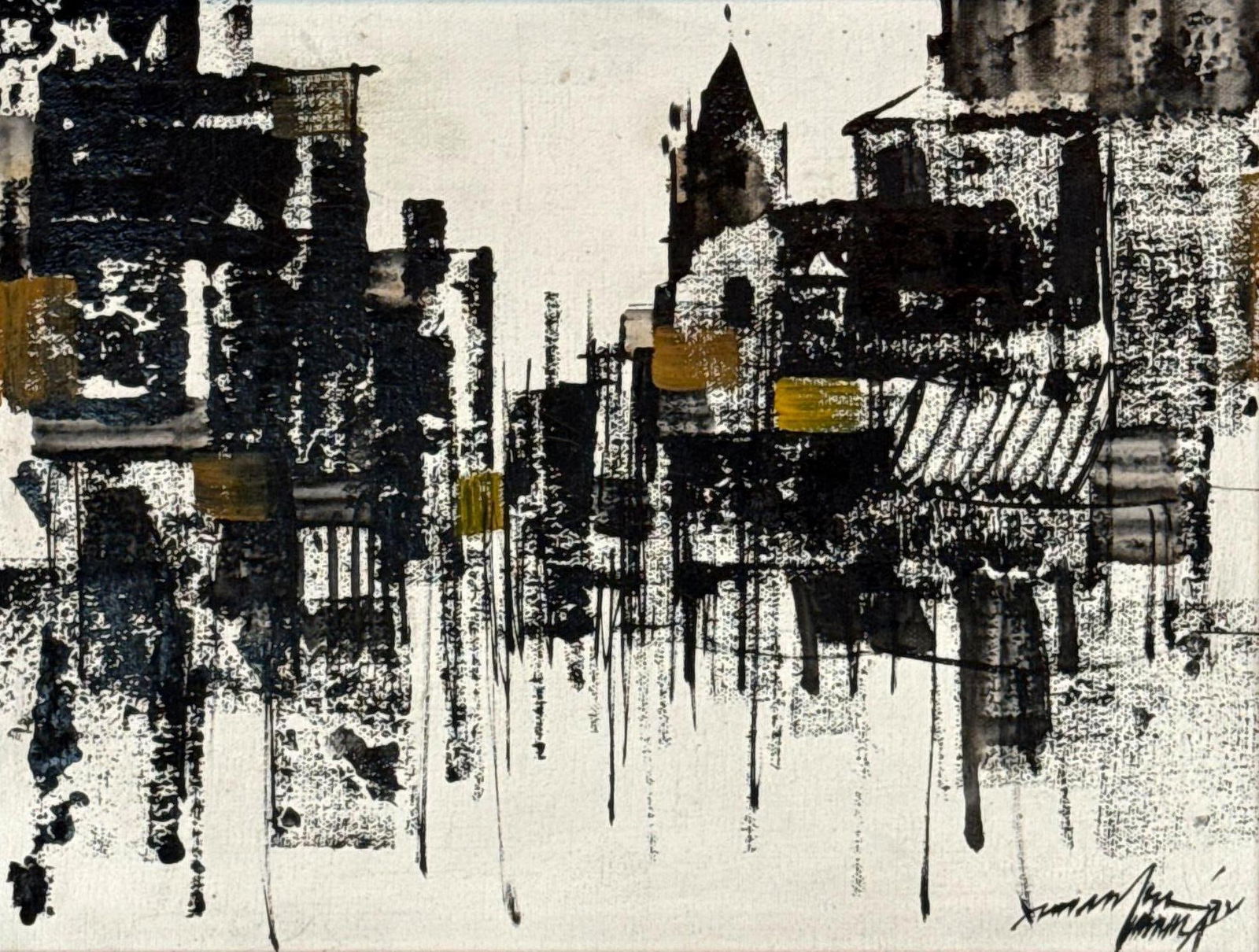 ABSTRACT BRUTALIST PAINTING IN CANVAS (1 of 6)