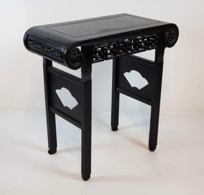 VINTAGE CHINESE CARVED TEAK CONSOLE TABLE