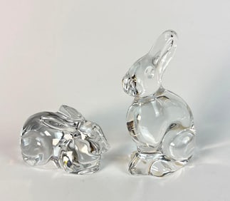 BACCARAT CRYSTAL ANIMALIER BUNNY RABBIT  LOT | SET OF TWO (2)
