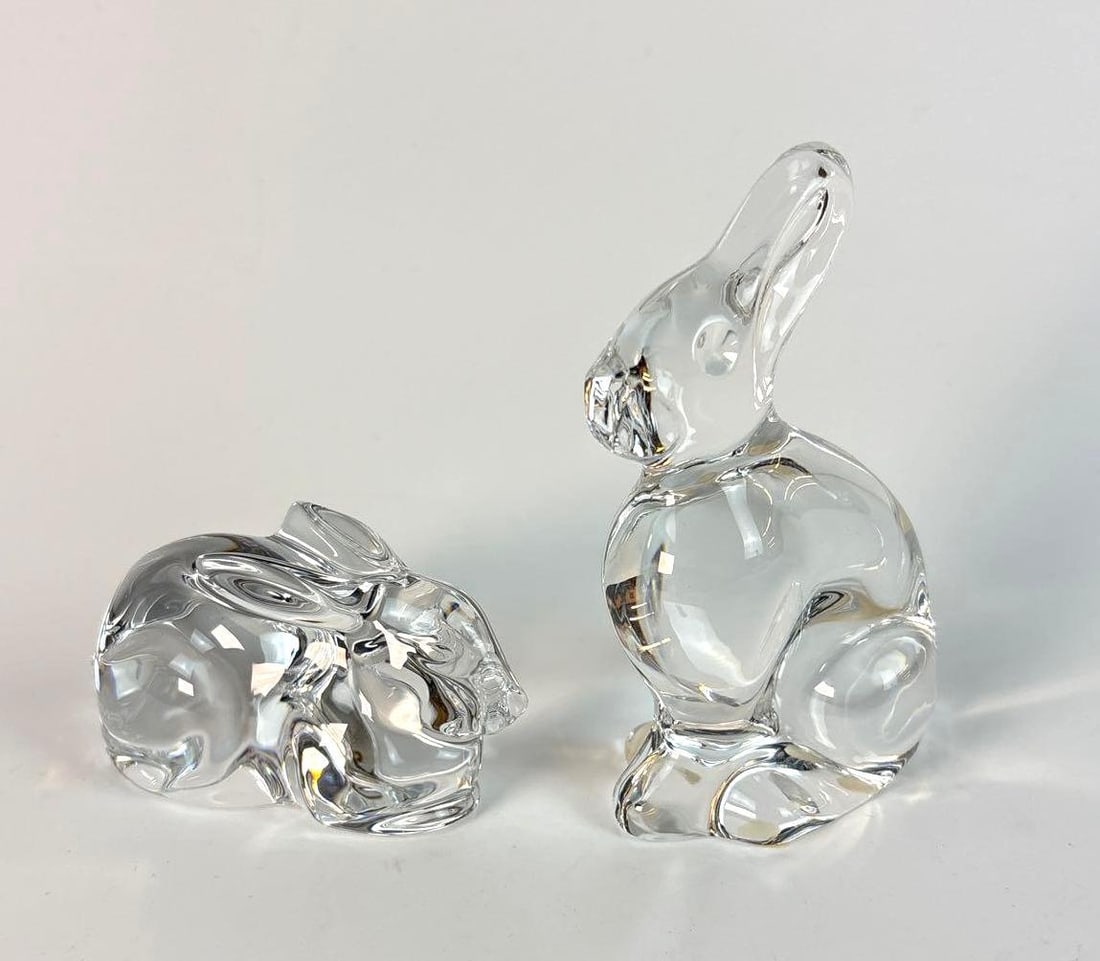BACCARAT CRYSTAL ANIMALIER BUNNY RABBIT  LOT | SET OF TWO (2) (1 of 8)