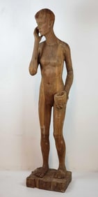 LIFE SIZED CARVED WOOD OUTSIDER ART SCULPTURE  | BALKENHOL STYLE