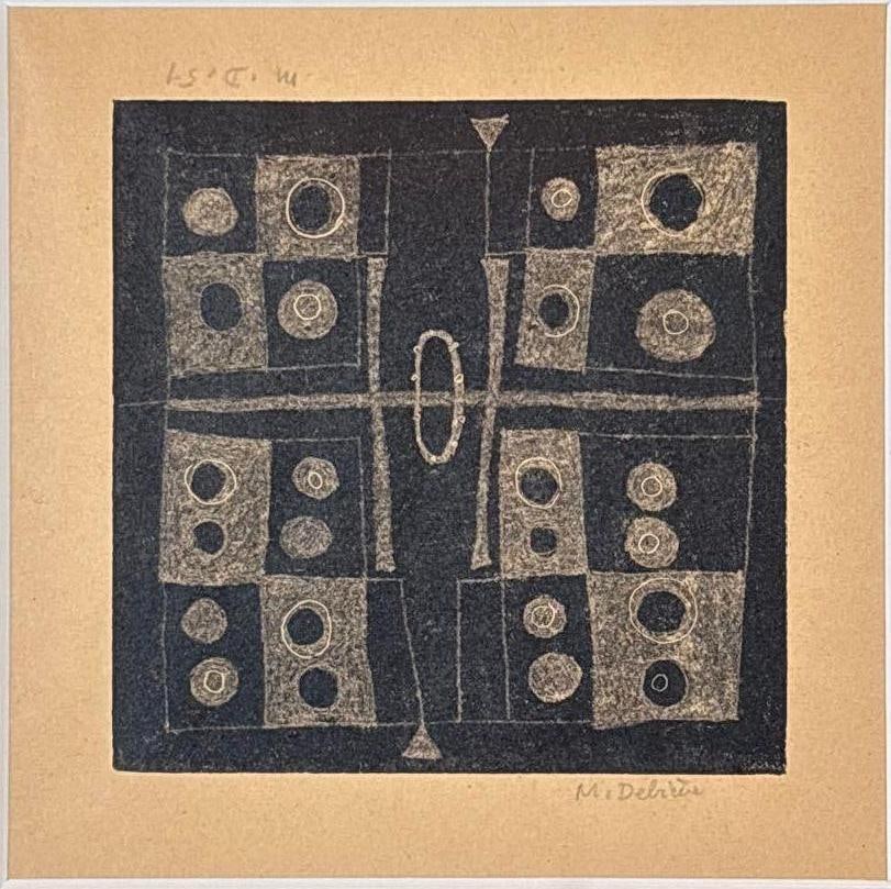 MICHEL DEBIEVE ABSTRACT MONOTYPE FRANCE 1957 (1 of 5)