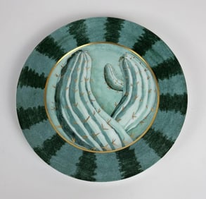 RARE HILTON MCCONNICO CACTUS PLATE DAUM LIMOGES