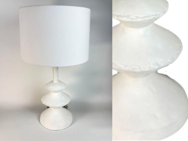 GIACOMETTI STYLE BRUTALIST WHITE WELDED METAL LAMP | MID CENTURY MODERN STYLE