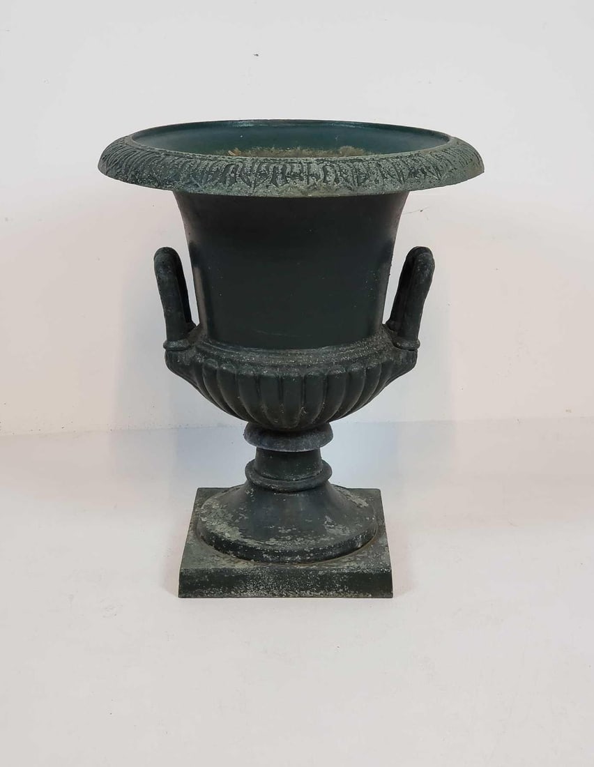 CAST IRON TWO HANDELED URN FORM PLANTER (1 of 11)