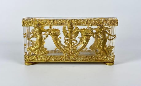 BRONZE DORE & BACCARAT ATTR. CRYSTAL VASE