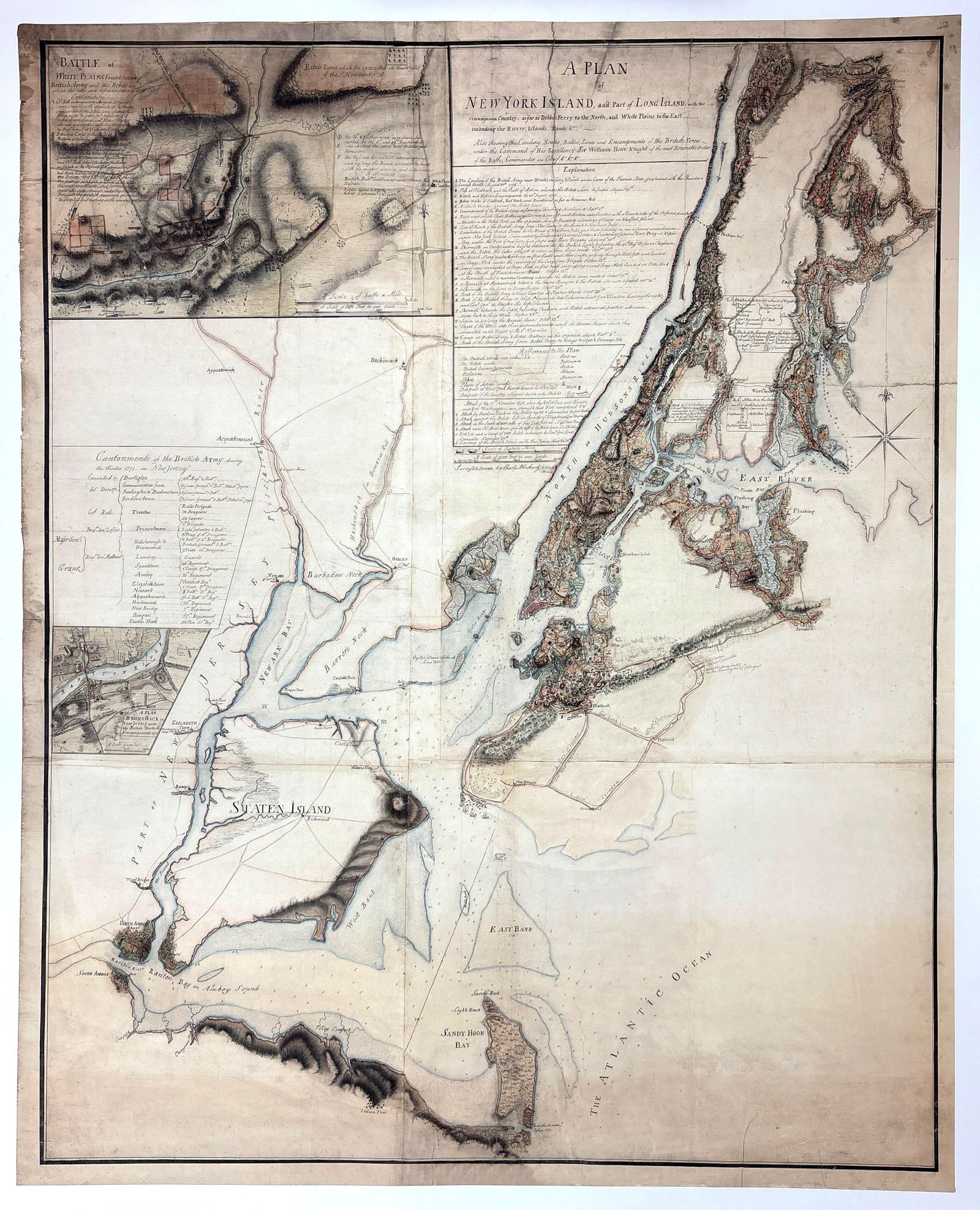 "A PLAN OF NEW YORK ISLAND AND PART OF LONG ISLAND" REPRINT OF A REVOLUTIONARY WAR MAP (1 of 8)