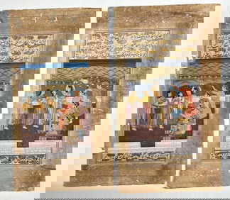 PAIR OF INDO-PERSIAN MUGHAL ILLUMINATED MANUSCRIPT PAGES / MINIATURE PAINTINGS (9 of 17)