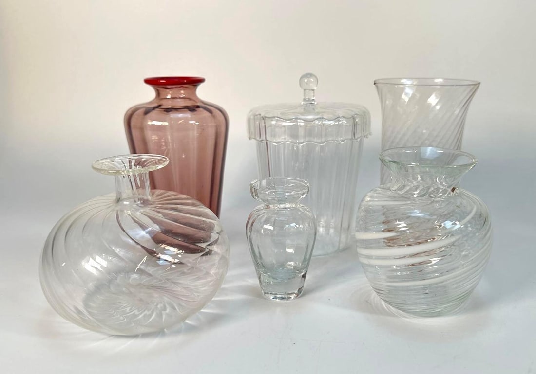6 GLASS VESSELS INCLUDING ITALIAN VENINI & TUNDRA GLASS (1 of 18)