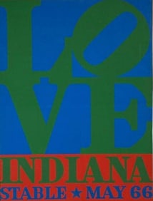 ROBERT INDIANA "LOVE STABLE MAY 66" POSTER FRAMED 1966 PRINT