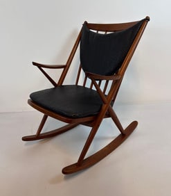 MCM DANISH TEAK ROCKING CHAIR BY FRANK REENSKAUG FOR BRAMIN MOBLER MID-CENTURY MODERN