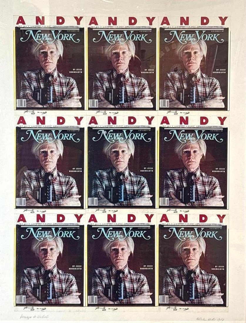 FELICITAS WETTER HOMAGE TO WARHOL PENCIL SIGNED 1987: *A Photo collage. Dimensions: 36” x 28” Provenance: A New York Collector Artist: Felicitas Wetter Notes: Although care is taken to photograph and describe the item, absence of a condi