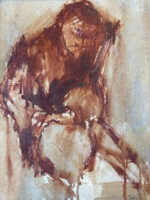 FRAMED AND SIGNED MUSICIAN PAINTING