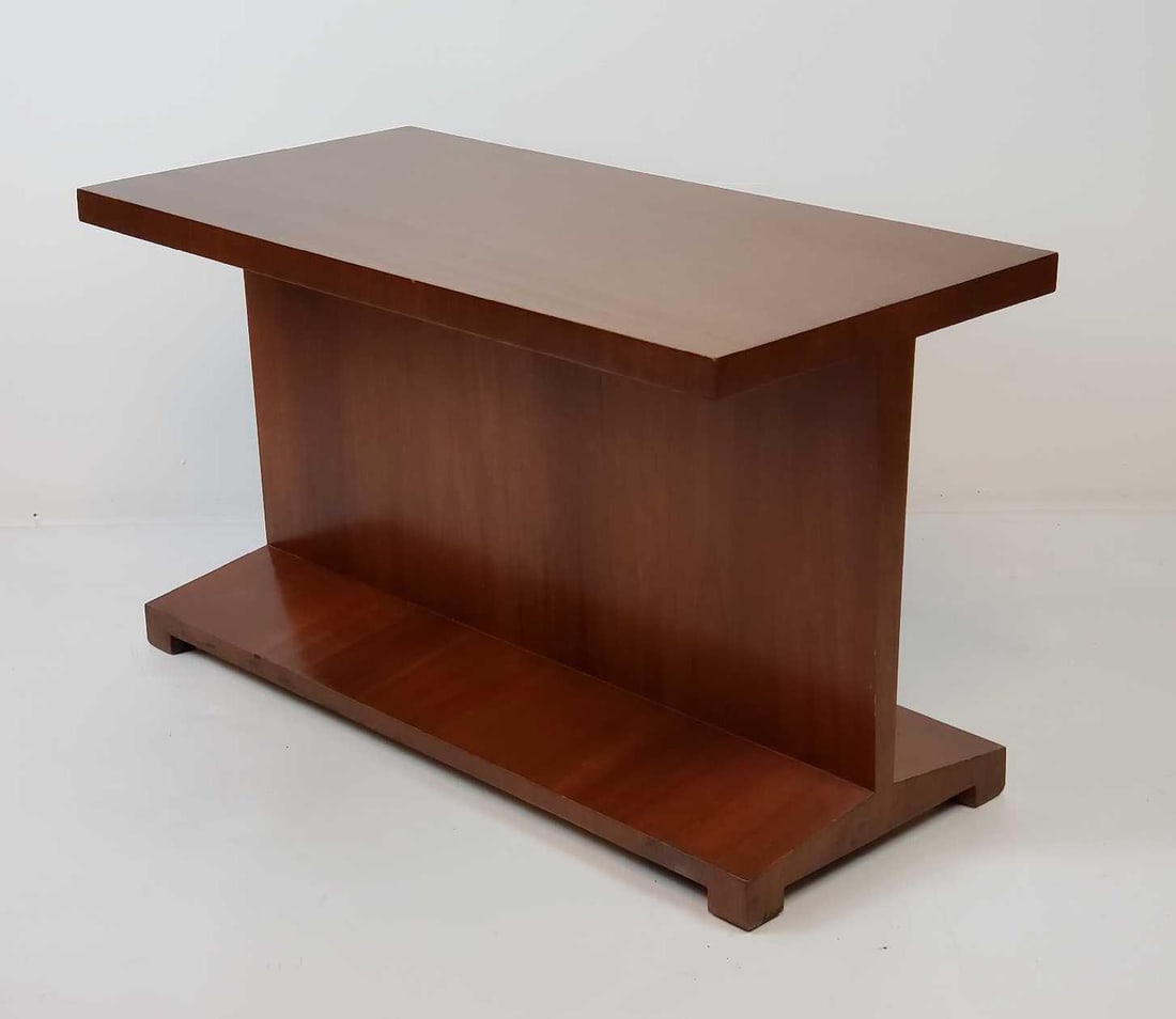 RARE MARIET HIMES GOMEZ MAHOGANY I-BEAM SIDE TABLE - ARCHITECTURAL MODERN END TABLE (1 of 14)