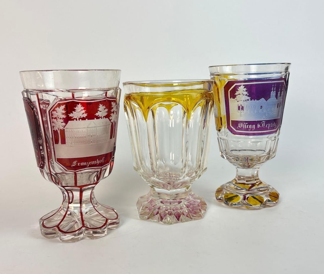 VIBRANT BOHEMIAN SPA GLASSES FEATURING HISTORICAL VIEWS (1 of 8)