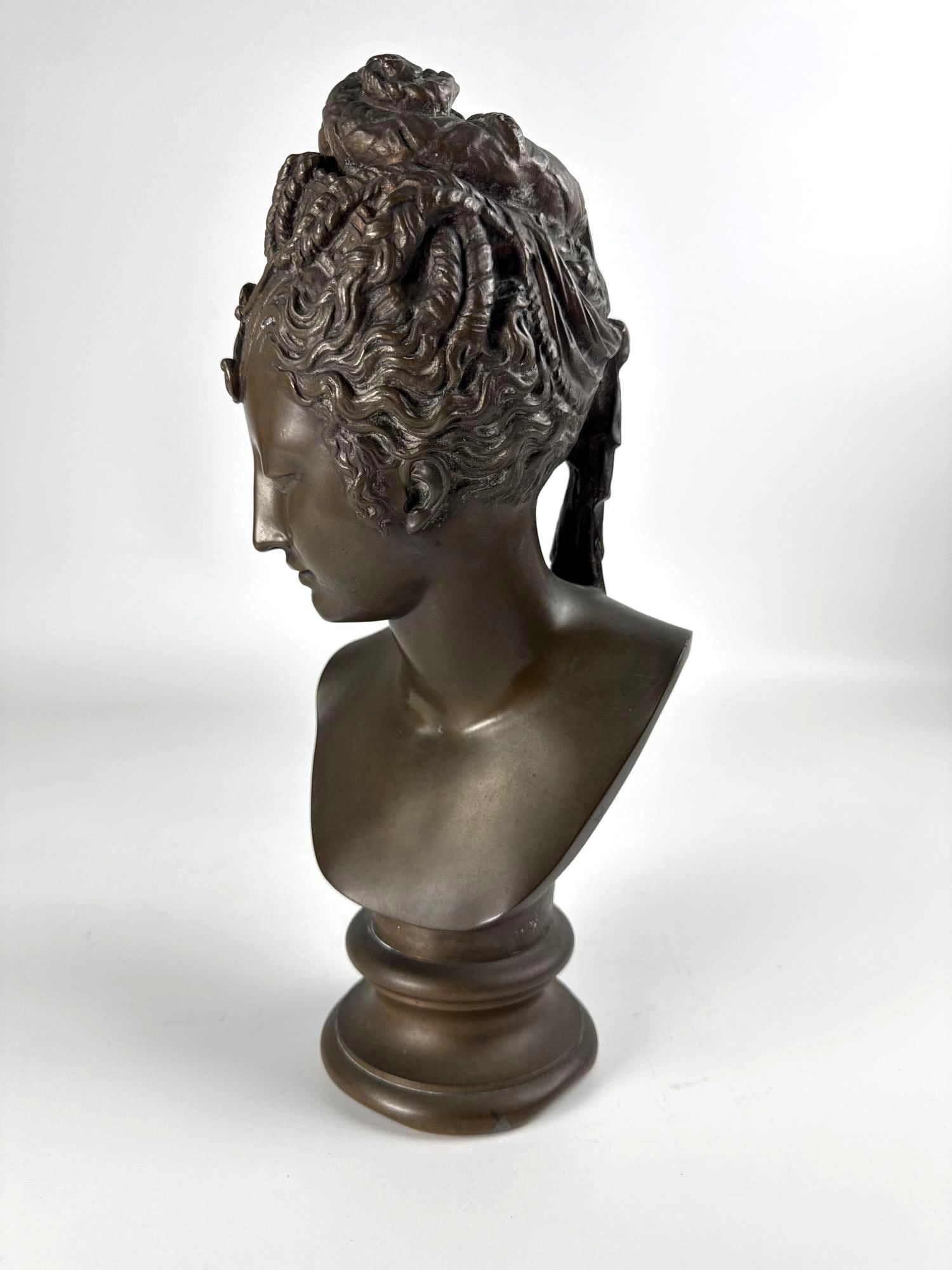 BRONZE BUST OF DIANE DE POITIERS AFTER JEAN GOUJON, F. BARBEDIENNE FONDEUR, GRAND TOUR SCULPTURE (1 of 9)