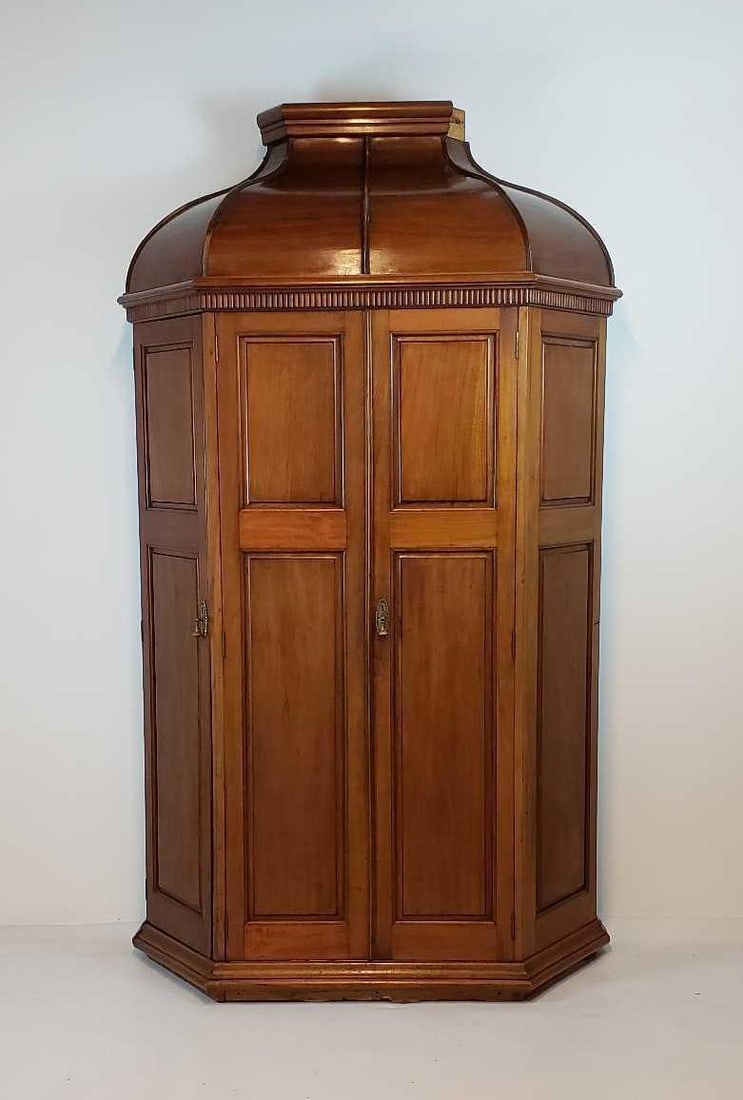 REFINED REGENCY MAHOGANY BONNET TOPPED ARMOIRE WITH INTEGRAL UMBRELLA STORAGE (1 of 20)