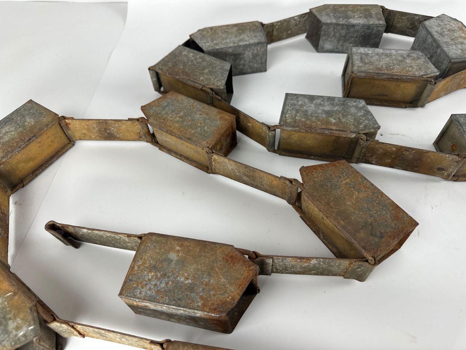 VINTAGE JAPANESE-STYLE ZINC RAIN CHAINS, LOT OF 2 (1 of 8)