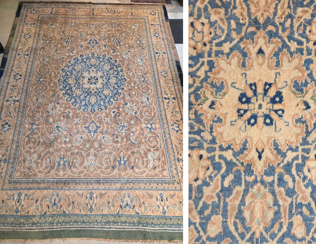 VINTAGE PERSIAN FARAHAN WOOL RUG 9' X 12' HAND-KNOTTED MEDALLION CARPET (1 of 17)