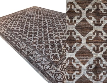 HAND SPUN KHOTAN ZIEGLER WOOL RUG PAKISTAN C-119898