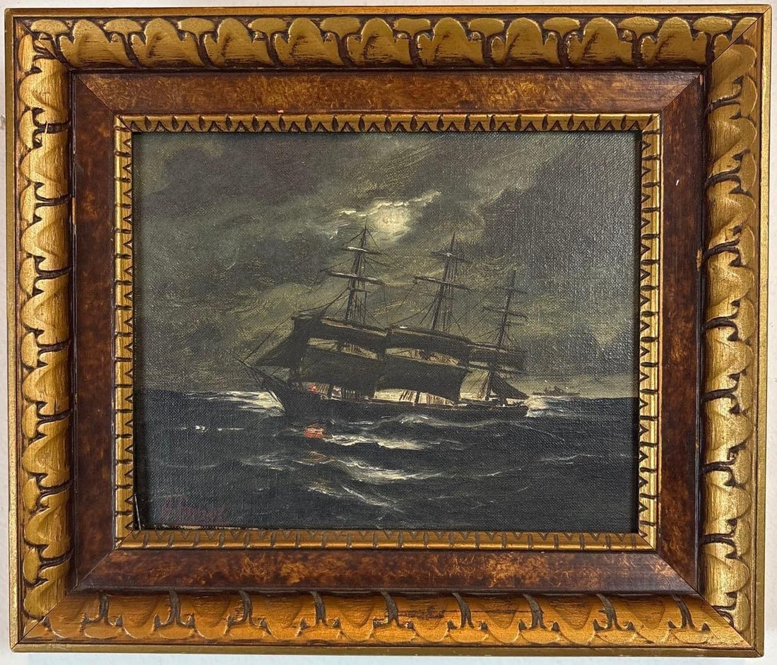 HANS GABALI OIL PAINTING CLIPPER SHIP (1 of 5)