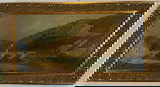 JOSEPH PAUL PETTITT,  RIVER NECKAR OIL PAINTING