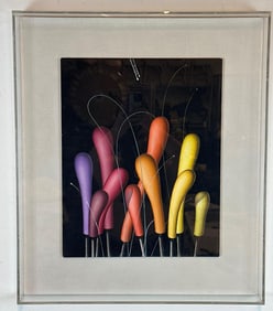 YANKEL GINZBERG “THE LADDER?? OIL ON CANVAS IN ACRYLIC CASE