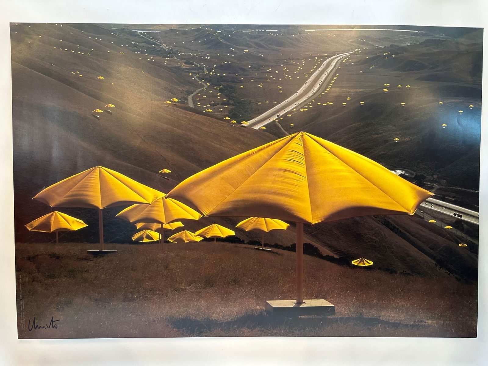 RARE SIGNED LIMITED EDITION PHOTO OF CHRISTO AND JEANNE-CLAUDE'S 1991 ENVIRONMENTAL ART INSTALLATION (1 of 5)