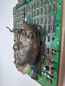 FINK MIXED MEDIA WALL SCULPTURE W/ CIRCUIT BOARD